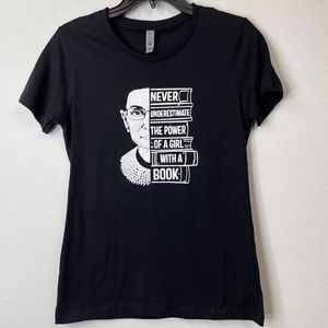 RBG T-Shirt Size XL Women's Black Graphic Cotton Tee Ruth Bader Ginsburg